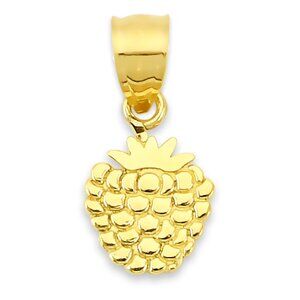 Solid 14k Gold Raspberry Pendant - Summertime Cute Jewelry Gifts